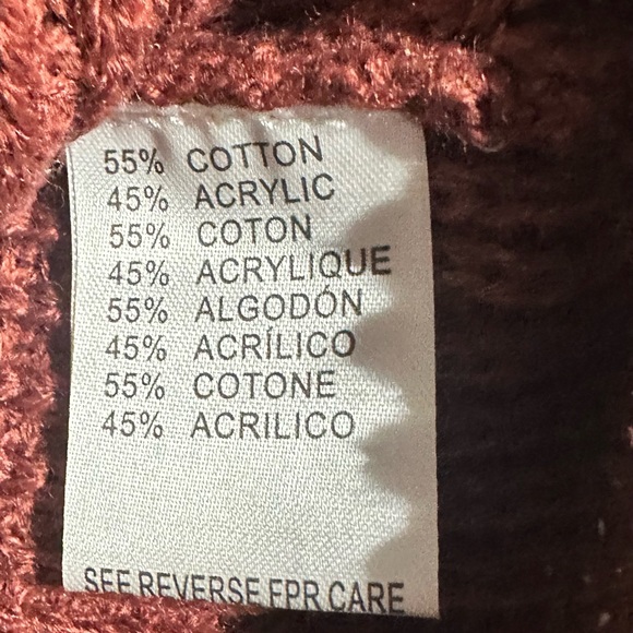 Hyped Unicorn Oversized Cotton Blend Sweater Mauve Small Woven Knit - Picture 9 of 10